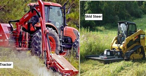 skid steer vs tractor for bush hogging|rotary mower for skid steer.